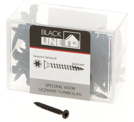 Blackline spaanplaatschroef hcp zwart pk torx tx20 +snijpunt 3.5x25 | 100 stuks - 6904.20.13525
