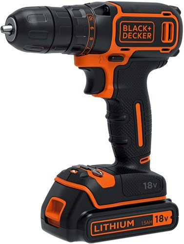 Black+decker bdcdc18 18v 1.5ah skruetrækker - 1 speed | 1x 18v 1,5ah batteri + 200ma oplader - bdcdc18-qw