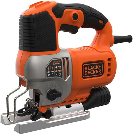 Black+decker bes610k 650w pendeldecoupeerzaag | in koffer | 1 zaagblad voor hout | 1 zaagrechtblad voor hout | antisplinterplaatje - bes610k-qs
