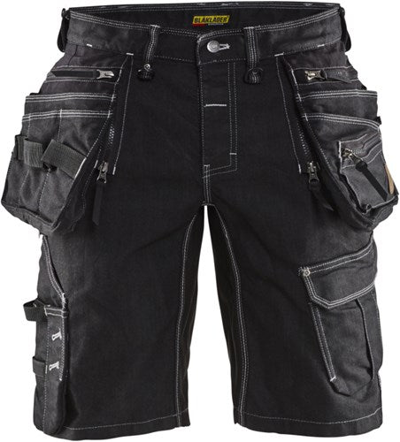 Blåkläder short denim stretch x1900 19921141 | zwart | maat 52 - 7330509534205