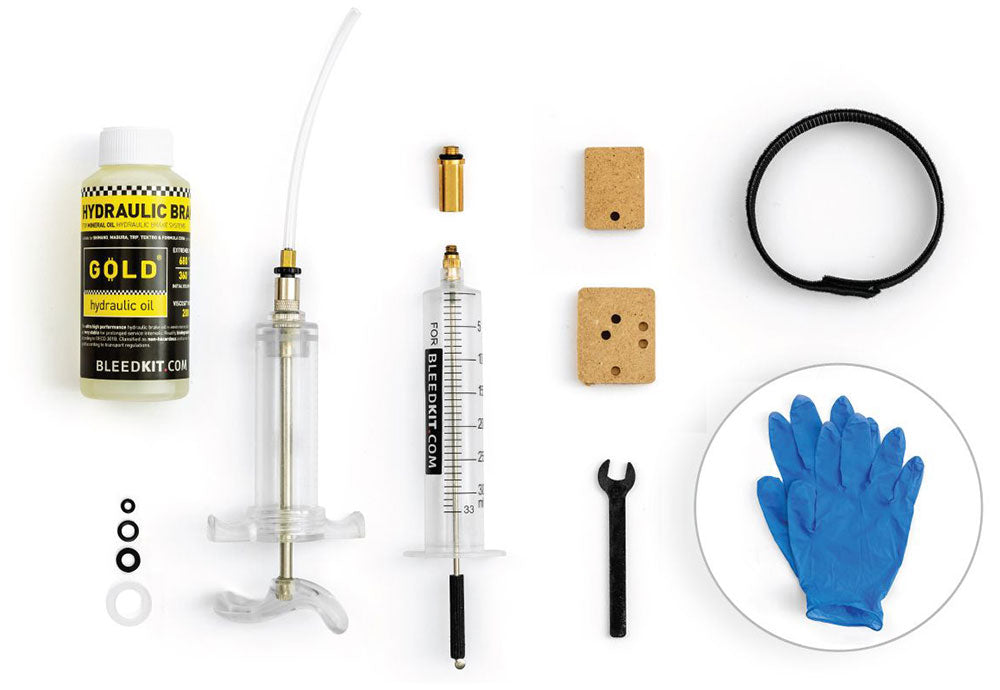 Bleedkit bleeding kit workshop + bremsevæske guld 100ml - shimano mtb road
