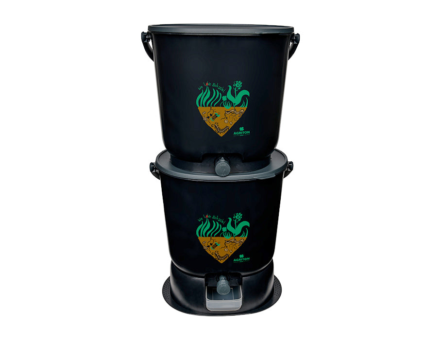 Emiton Bokashi Kitchen Bucket - Essential Black - Komplet sæt