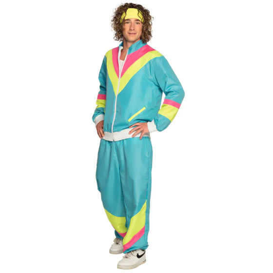 Boland Retro Tracksuit Mænds polyesterblå størrelse S