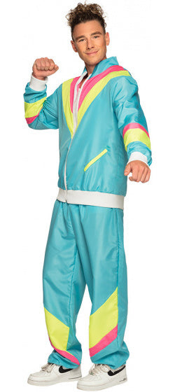 Boland Retro Tracksuit Mænds polyesterblå størrelse S
