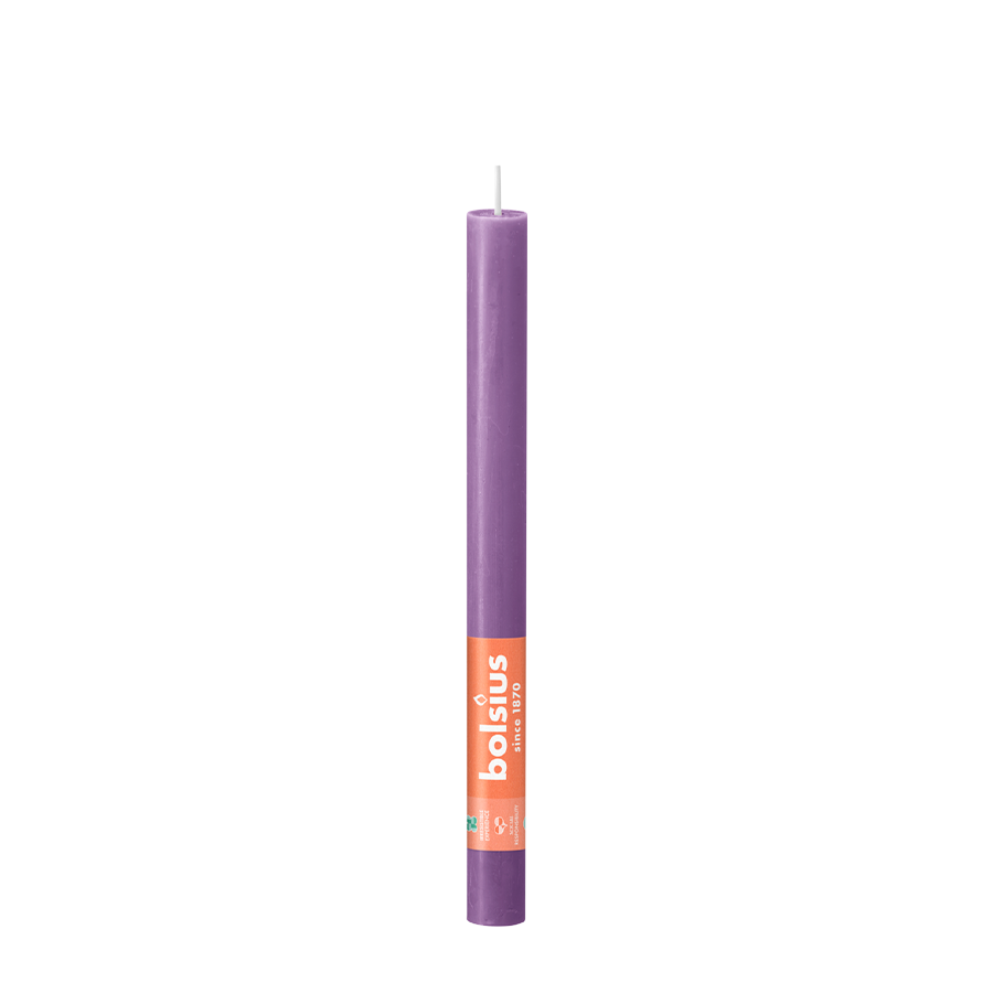 Abi bolsius middagslys rustik klar violet 270 23mm
