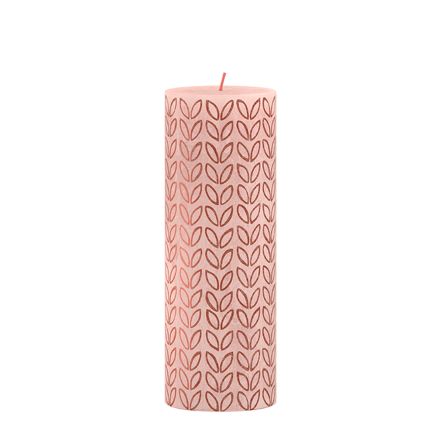 Bolsius rustik søjlelys silhuet sunny edition misty pink 190 68mm