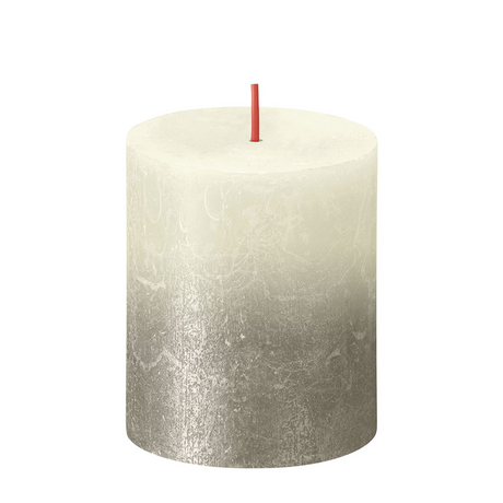 Bolsius rustik søjlelys solnedgang blød perle + champagne 80 68mm