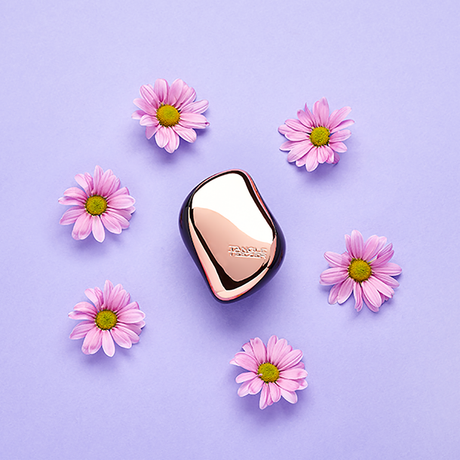 Tangle teezer kompakt hårbørste rosa guld sort