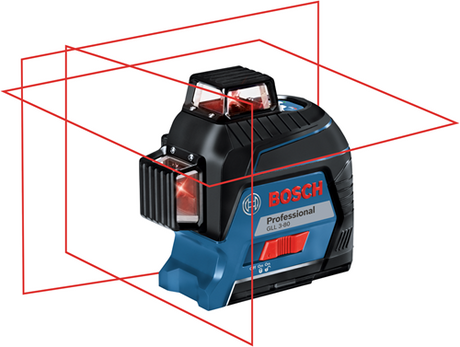 Bosch line laser GLL 3-80 4 x AA batterier + målplade + kuffert