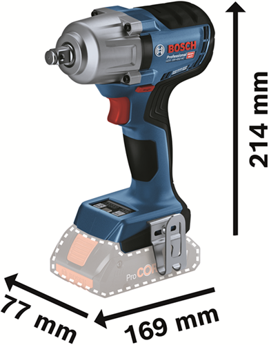 Bosch blå bosch professional gds 18v-450 hc akku slagnøgle 450nm 1 2 friktionsring 18v basiskrop - 06019k4000
