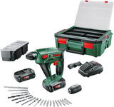 Bosch grøn uneo maxx sbx - akku borehammer | 18v | 2 x 1,5 ah batteri + oplader | i sag - 060395230k