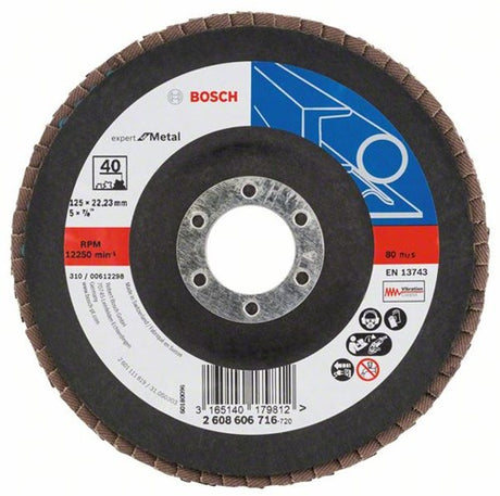 Bosch tilbehør 1 klapskive 125 x551, ekspert til metal vinklet, k40 - 2608606716