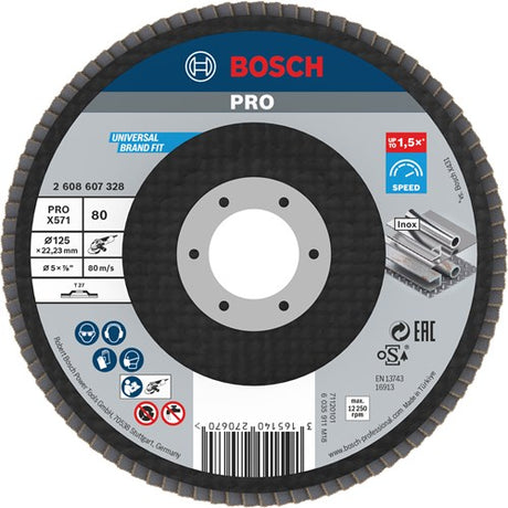 Bosch tilbehør 1 klapskive 125 x571, bedst til metal lige, 80 - 2608607328