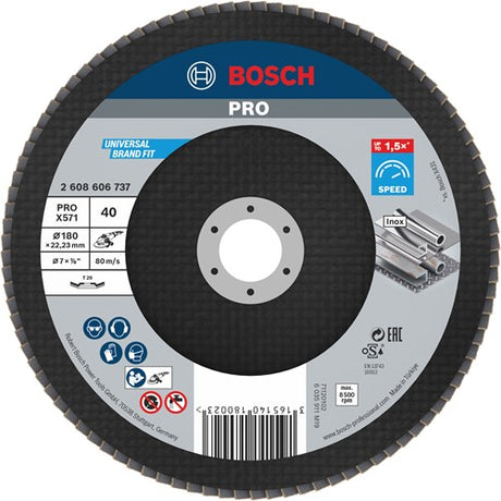 Bosch tilbehør 1 klapskive 180 x571, bedst til metalvinklet, k40 - 2608606737