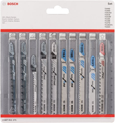 Bosch accessoires bosch decoupeerbladenset all in one, 10 st.
