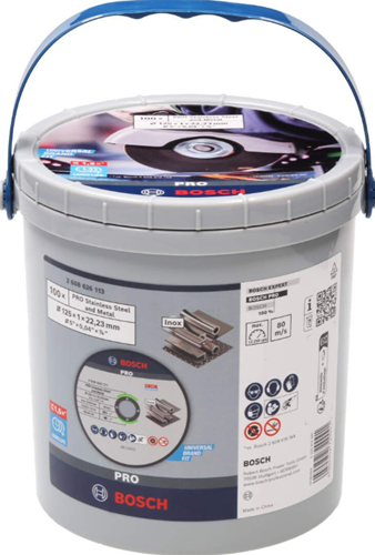 Bosch tilbehør 100x skæreskive inox (rustfrit stål) 125x1x22,23 i spand - 2608626113
