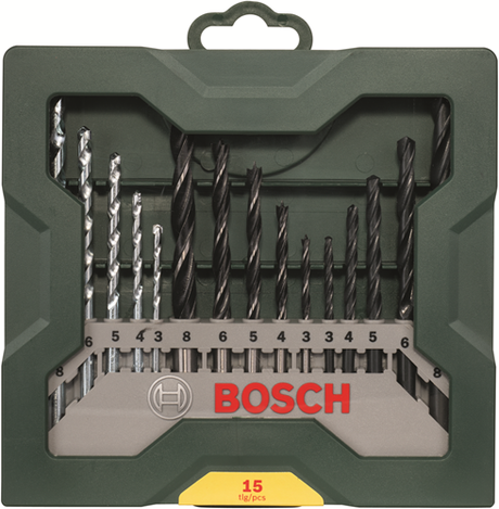 Bosch accessoires bosch x-line boorset - 15-delig - hout, metaal en steen