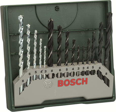 Bosch accessoires bosch x-line boorset - 15-delig - hout, metaal en steen