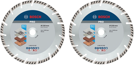 Bosch tilbehør 2 styk diamantskæreskive standard til universal 230 mm (duo pack) - 061599766y