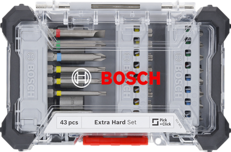 Bosch accessoires bosch professional extra hard schroefbitset, 43-delig - bitset- en dopsleutel