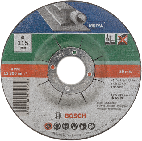 Bosch tilbehør 5-delt skæreskivesæt buet til metal | 115 x 2,5 mm - 2609256332