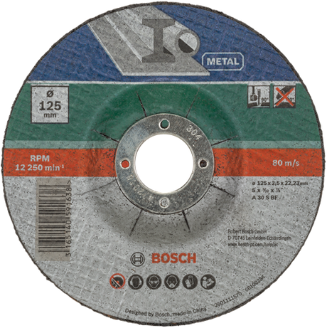 Bosch tilbehør 5-delt skæreskivesæt buet til metal | 125 x 2,5 mm - 2609256333