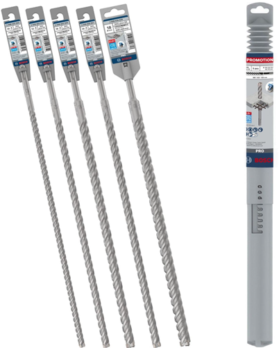Bosch tilbehør 5-delt pro sds plus-5x hammerboresæt kort - 10, 12, 14, 16, 18 x 460 mm - 061599766w