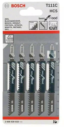 Bosch tilbehør 5x basic til træstiksavklinge t111c - 2608630033