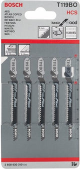 Bosch tilbehør 5x basic til træstiksavklinge t119bo - 2608630310