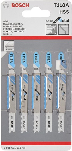 Bosch tilbehør bosch stiksavklinge t 118 a 2608631013 [5x]
