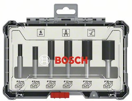 Bosch tilbehør 6-delt lige skæresæt - skaftdiameter 8 mm - 2607017466