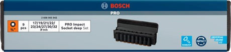 Bosch professionel pro slag-stødfatningssæt lang 3 4 9-delt - 2608003042