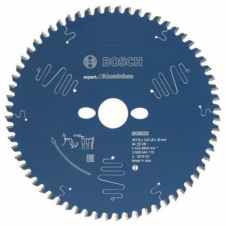 Bosch tilbehør rundsavsklingeekspert til aluminium 216x30x2,6 1,8x64t - 2608644110
