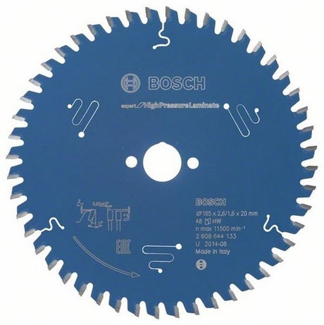 Bosch tilbehør rundsavsklingeekspert til højtrykslaminat (trespa) 165x20x2,6 1,6x48t - 2608644133