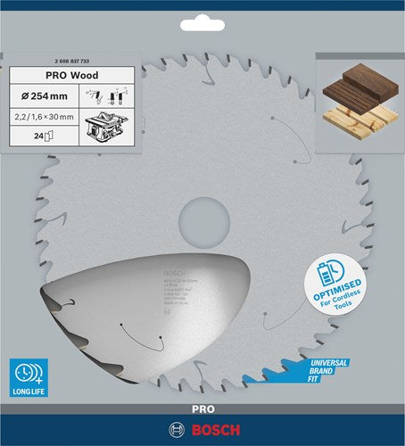 Bosch accessoires cirkelzaagblad st wood 254x30x2.2 1.6x24t - 2608837733