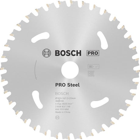 Bosch accessoires bosch pro steel draadloos zaagblad voor cirkelzagen 160 x 1,6 x 20 mm - 2608837749