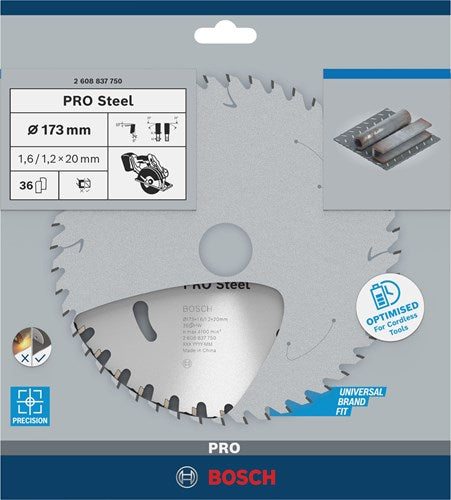 Bosch tilbehør rundsavklinge | standard for stål | 173 mm | t36 2608837750