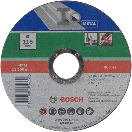 Bosch tilbehør skæreskive metal | 115 x1,6 | højre - 2609256314