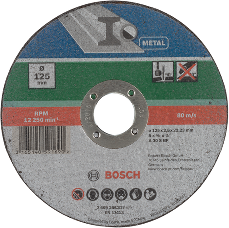 Bosch tilbehør skæreskive metal | 125 x2,5 | højre - 2609256317