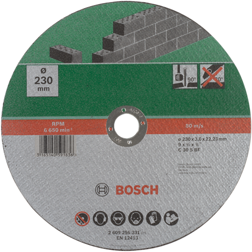 Bosch tilbehør skæreskivesten, 230 x 3 lige - 2609256331