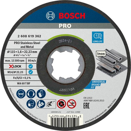 Bosch accessoires doorslijpschijf x-lock sfinox 115x1.6 mm - 2608619362
