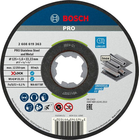 Bosch accessoires doorslijpschijf x-lock sfinox 125x1.6 mm - 2608619363