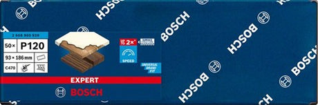 Bosch tilbehørsekspert c470 sandpapir til orbitalsliber 93 x 186 mm, k120 50-dele - 1 stk. - 2608900939