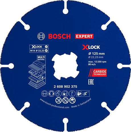 Bosch tilbehør ekspert hårdmetal multihjul x-lock skæreskive 125 mm | 22,23 mm - 2608902375