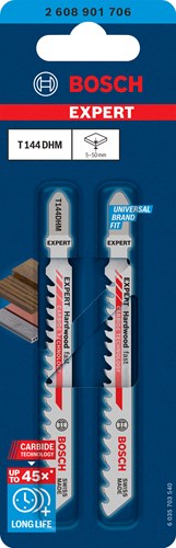 Bosch tilbehør ekspert stiksav klinge t144dhm 2 stk hårdt træ hurtigt - 2608901706