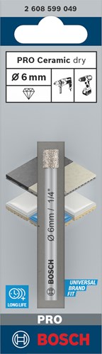 Bosch tilbehørsekspert til keramisk diamantbor 6mm - 2608599049
