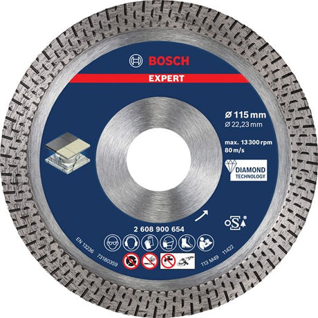 Bosch tilbehør ekspert hårde keramiske diamantdøre 115 x 22 | 23 x 1 | 4 x 10 mm - 2608900654