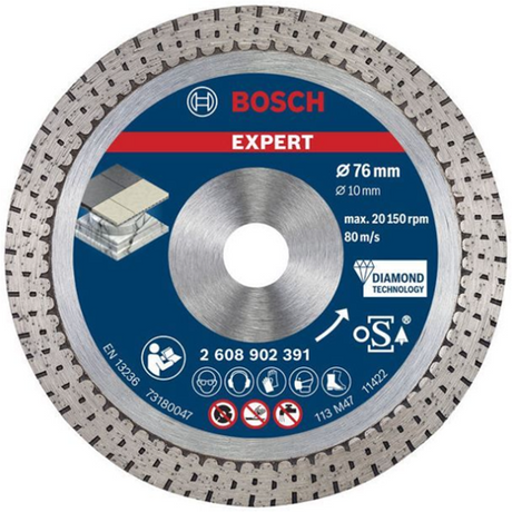 Bosch tilbehør ekspert hårdkeramik 76 mm diamantskæreskive 76 x 1,5 x 10 mm - 1 stk. - 2608902391