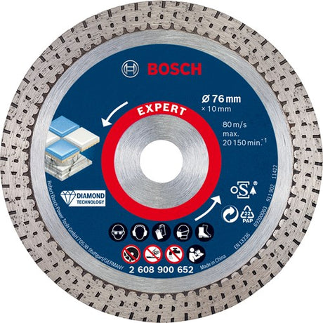 Bosch tilbehør ekspert hård keramisk 76 mm diamantskæreskive 76 x 1,9 x 10 mm - 1 stk. - 2608900652