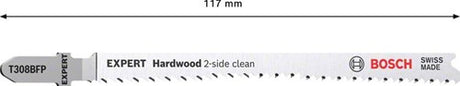 Bosch tilbehørsekspert ‘hardwood 2-side clean’ t 308 bfp decoupeerzaagblad 3-delig - 1 stuk(s) - 2608900547